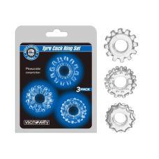 Набір ерекційних кілець у формі шин силіконових прозорого кольору Vscnovelty 3 штуки