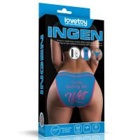 Вибротрусики для стимуляции клитора синего цвета с пультом управления Lovetoy размер Medium