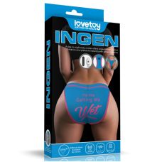 Вибротрусики для стимуляции клитора синего цвета с пультом управления Lovetoy размер Medium