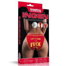 Вибротрусики для стимуляции клитора красного цвета с пультом управления Lovetoy размер Large