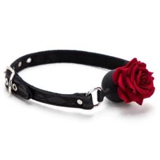 Кляп у рот Кулька Рожечка силіконовий чорно-червоного кольору Bdsm4u Roses Silicone Ball
