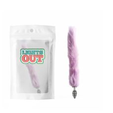 Анальная пробка спиралевидная металлическая серебристого цвета с фиолетовым хвостом Cnt Foxs Spiral