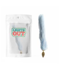 Анальная пробка спиралевидная металлическая золотистого цвета с голубым хвостом Cnt Foxs Spiral