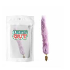 Анальная пробка спиралевидная металлическая золотистого цвета с фиолетовым хвостом Cnt Foxs Spiral