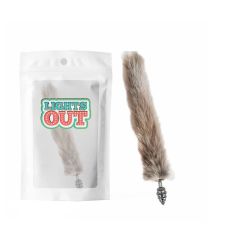 Анальная пробка спиралевидная металлическая серебристого цвета с серым хвостом Cnt Foxs Spiral