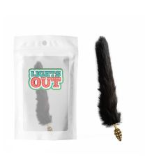 Анальная пробка спиралевидная металлическая золотистого цвета с черным хвостом Cnt Foxs Spiral