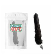 Анальная пробка спиралевидная металлическая серебристого цвета с черным хвостом Cnt Foxs Spiral