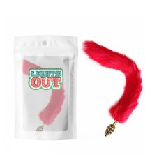 Анальная пробка спиралевидная металлическая золотистого цвета с красным хвостом Cnt Foxs Spiral