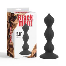 Анальная пробка рельефная на присоске черного цвета Chisa