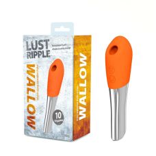 Вибропуля с вакуумной стимуляцией клитора оранжевого цвета Chisa