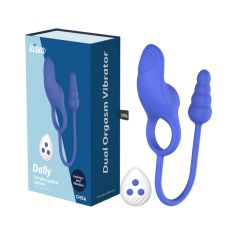 Подвійний вібратор для кліторальної та анальної стимуляції з пультом управління бузкового кольору Chisa Kissen Dally