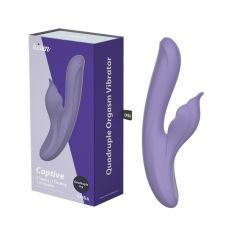 Вібратор вагінальний з відростком для клітора бузкового кольору Chisa Kissen Captive