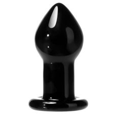 Анальная пробка стеклянная черного цвета Vscnovelty Glass Anal Plug