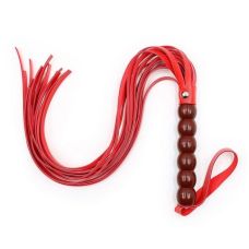 Флогер з кулястою ручкою штучна шкіра червоного кольору Vscnovelty Beaded Floggers