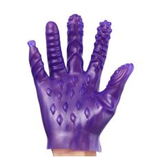 Силиконовые мультитекстурные перчатки для фистинга фиолетовые Ohyeah Masturbate Gloves
