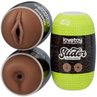 Двухсторонний мастурбатор в колбе Анус и Вагина коричневого цвета Lovetoy