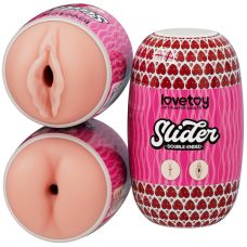 Двухсторонний мастурбатор в колбе Анус и Вагина телесного цвета Lovetoy