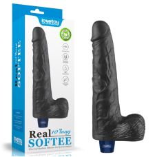 Вібратор реалістичний чорного кольору Lovetoy REAL SOFTEE
