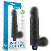 Вібратор реалістичний чорного кольору Lovetoy REAL SOFTEE