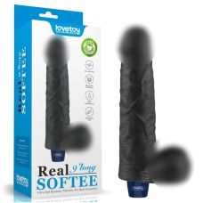 Вібратор реалістичний чорного кольору Lovetoy REAL SOFTEE