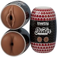 Двухсторонний мастурбатор в колбе Анус и Вагина коричневого цвета Lovetoy