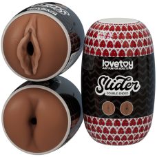 Двухсторонний мастурбатор в колбе Анус и Вагина коричневого цвета Lovetoy