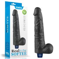 Вібратор реалістичний чорного кольору Lovetoy REAL SOFTEE