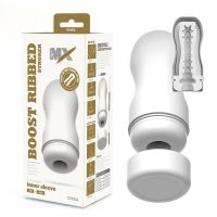 Мастурбатор для чоловіків білого кольору Chisa Boost Ribbed stroker