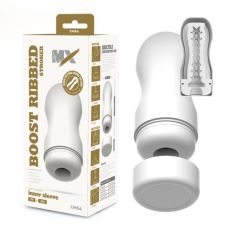 Мастурбатор для мужчин белого цвета Chisa Boost Ribbed stroker