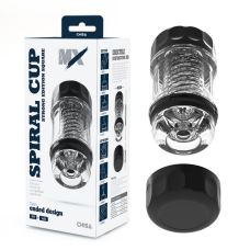 Мастурбатор для мужчин с вакуумным давлением черного цвета Chisa Spiral Cup Strong Edition Square