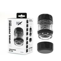 Мастурбатор для мужчин с функцией сосания черного цвета Chisa MX Spiral Portable Quin Cup