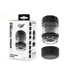 Мастурбатор для мужчин с функцией сосания черного цвета Chisa MX Spiral Portable Quin Cup
