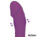 Вібратор Пульсатор реалістичний з відростком для клітора фіолетового кольору Action Fliper