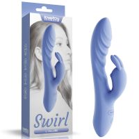 Вибратор двойной с отростком для клитора голубой Lovetoy LAllure Swirl 