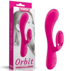 Вібратор подвійний з відростком для клітора рожевий Lovetoy LAllure Orbit