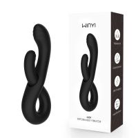 Вібратор для точки G та з відростком для клітора чорний Winyi Judy Deformable Vibrator