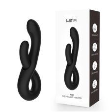 Вибратор для точки G и с отростком для клитора черный Winyi Judy Deformable Vibrator