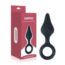 Анальна пробка із кільцем чорна Lustoy Fantastic Anal Plug