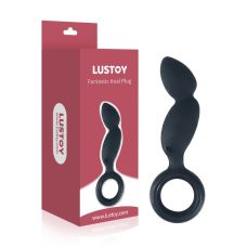 Масажер для простати з кільцем чорного кольору Lustoy Anal Toy