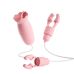 Зажимы для сосков с вибрацией и с клиторальным стимулятором розового цвета Lusoty 