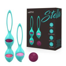 Вагинальные шарики с внутренним движущимся шариком голубого цвета Winyi 2 штуки