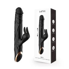 Вибратор реалистичный вагинальный и с отростком для клитора черного цвета Winyi WY0646 Terry 