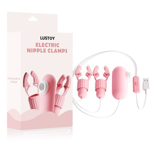 Зажимы для сосков с вибрацией с вакуумным клиторальным стимулятором розового цвета Lusoty 