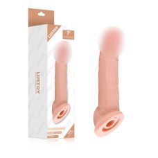 Насадка на член реалистичная с отверстием для мошонки телесного цвета Lustoy