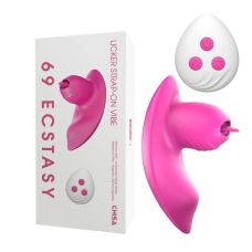 Кліторальний стимулятор рожевого кольору з пультом керування Chisa Licker Strap-on Vibe