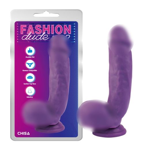 Фалоімітатор реалістичний на присосці фіолетового кольору Chisa Dual Density Cock Фалоімітатор реалістичний на присосці фіолетового кольору Chisa Dual Density Cock