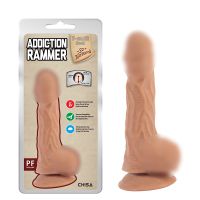 Фаллоимитатор реалистичный на присоске бежевого цвета Chisa Addiction Rammer