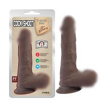 Фаллоимитатор реалистичный на присоске коричневого цвета Chisa Cock Shoot