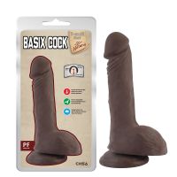 Фаллоимитатор реалистичный на присоске коричневого цвета Chisa T-Skill Real Basix Cock
