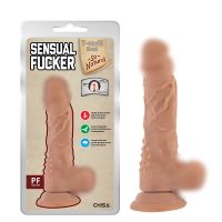 Фалоімітатор рельєфний реалістичний на присосці бежевого кольору Chisa Sensual Fucker